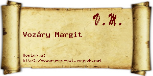 Vozáry Margit névjegykártya